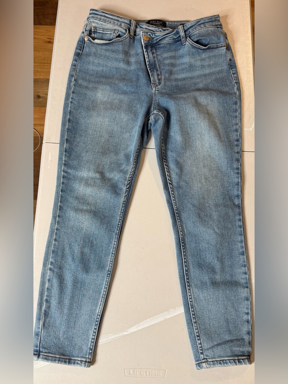 Judy Blue Cross Over Relaxed Fit Jeans